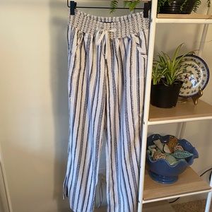 Striped Linen Palazzo Pants